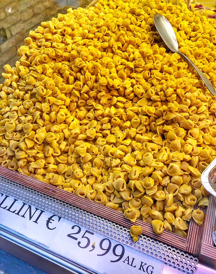 Freshly made Tortellini at Centro Storico